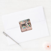 Sticker Carré Bunny de Pâques surprise (Enveloppe)