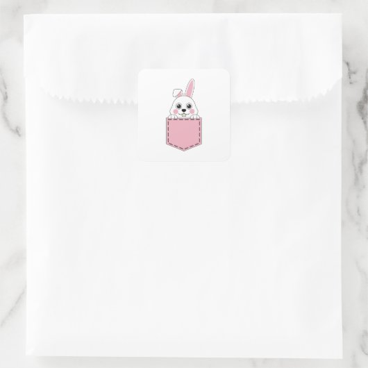 Sticker Carré Bunny de poches (Sac)