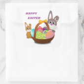 STICKER CARRÉ BUNNY "HAPPY EASTER" (Sac)