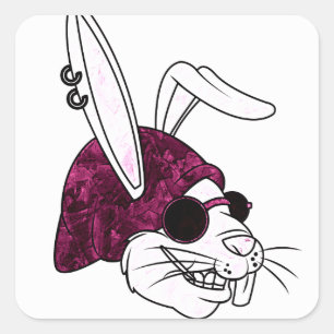 Sticker Carré Bunny Hipster