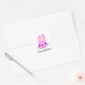 Sticker Carré Bunny rose ・ Printemps + Pâques (Enveloppe)