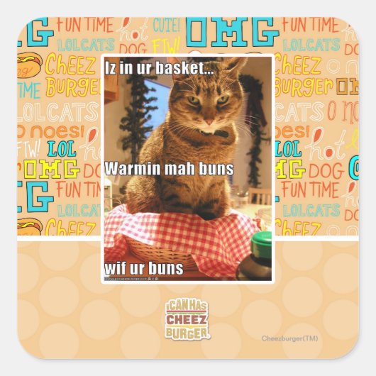Sticker Carré Buns de mah Warmin (Devant)