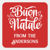 Sticker Carré Buon Natale Joyeux Noël (Devant)
