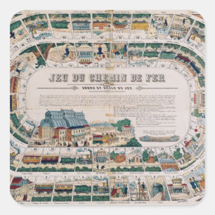 Sticker Carré Bureau pour un jeu ferroviaire, 1850