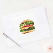 Sticker Carré Burger (Enveloppe)