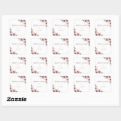 Sticker Carré Burgundy Blush Peony et Mariage Rose (Feuille)