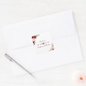 Sticker Carré Burgundy Marsala Blush Floral Mariage (Enveloppe)