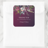 Sticker Carré Burgundy Romance Aquarelle Merci Floral (Sac)