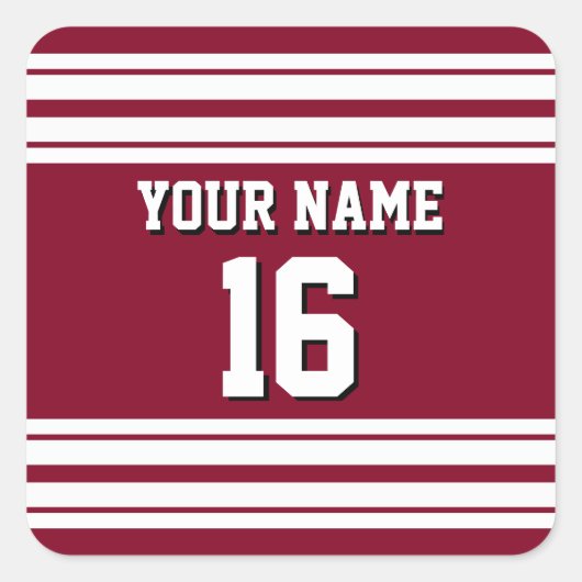 Sticker Carré Burgundy White Team Jersey Custom (Devant)