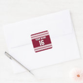 Sticker Carré Burgundy White Team Jersey Custom (Enveloppe)