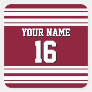 Sticker Carré Burgundy White Team Jersey Custom