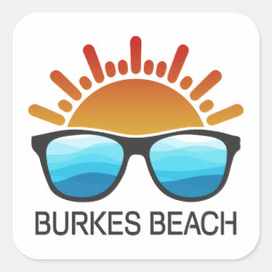 Sticker Carré Burkes Beach South Carolina Lunettes de soleil