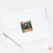 Sticker Carré Burnt Orange Modern Textured Photo Graduation (Enveloppe)