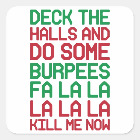 Sticker Carré Burpees de Noël (Devant)