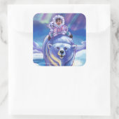 Sticker Carré Bus à ours polaire (Sac)