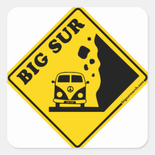 Sticker Carré Bus Big Sur Yellow