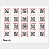 Sticker Carré Bus QR Code. Nom Site Web Promo, Brossé Rose Gold (Feuille)