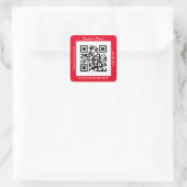 Sticker Carré Bus QR Code. Nom Site Web Promo, Rouge (Sac)