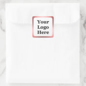Sticker Carré Business Blanc et rose Gradient Votre logo ici (Sac)
