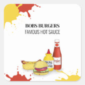 Sticker Carré Business Hamburger Hot dog Custom (Devant)