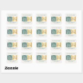 Sticker Carré Business name ivory emerald green logo qr code (Feuille)