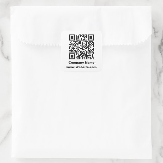 Sticker Carré Business QR Code Entreprise Nom Site Web Modèle (Sac)