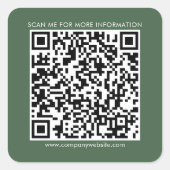 Sticker Carré Business QR Code et site Web de l'entreprise Toute (Devant)