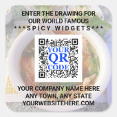 Sticker Carré Business QR Code Light Photo Cool Simple Promo (Devant)