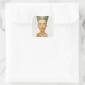 Sticker Carré Bust of Queen Nefertiti, front view, from the stud (Sac)