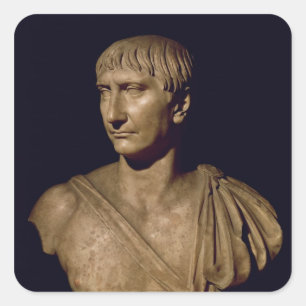 Sticker Carré Buste de portrait d'empereur Trajan