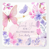Sticker Carré Butterfly  Fluttering  Birthday girl  (Devant)