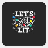 Sticker Carré Buvons Lit Feu de Noël du Père Noël (Devant)