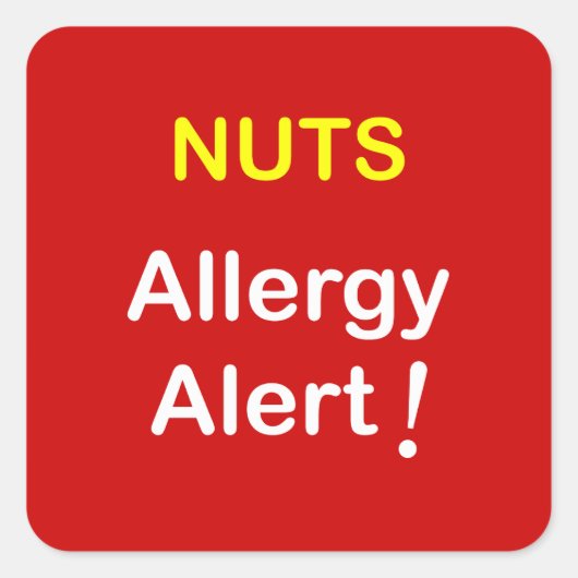 Sticker Carré c1 - Alerte allergique - NUTS. (Devant)