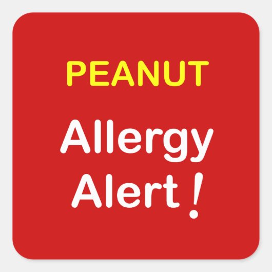 Sticker Carré c7 - Alerte allergique - PEANUTS. (Devant)