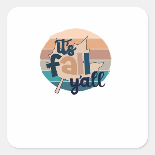 Sticker Carré C’est automne Y’all Automne Lea Retro Classic (Devant)