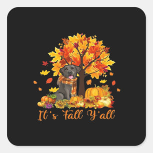 Sticker Carré C’est automne Y’all Halloween Thanksgiving Retro G