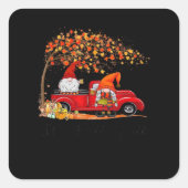 Sticker Carré C’est automne Y’all mignon Gnomes Tree Fall Leaves (Devant)