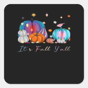 Sticker Carré C’est l’automne Y’all Drôle magique Halloween Citr