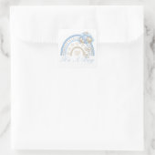 Sticker Carré C’est un Baby shower Garçon Rainbow Blue Pastel (Sac)