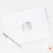 Sticker Carré C’est un Baby shower Garçon Rainbow Blue Pastel (Enveloppe)