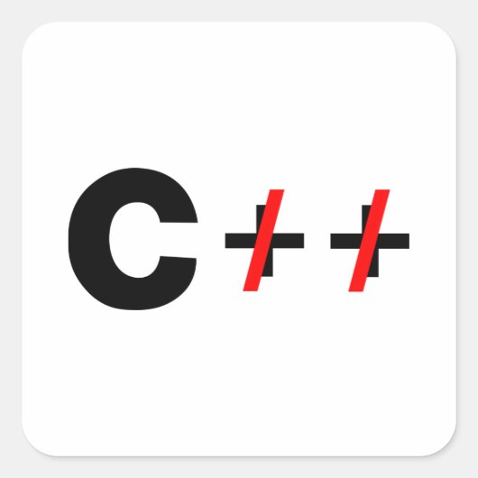 Sticker Carré C, pas C++ (Devant)