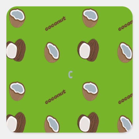 Sticker Carré C pour le vert coco (Devant)