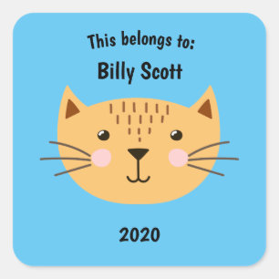 Sticker Carré Ça fait partie du retour à l'école Kitty Chat Visa