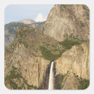 Sticker Carré CA, Parc national de Yosemite, chutes Bridalveil
