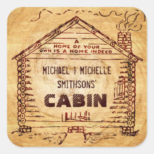 Sticker Carré Cabine de billes Faux Wood personnalisé