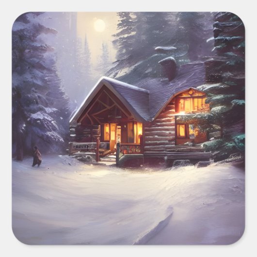 Sticker Carré Cabine Mystique Rustique De Journal Parmi Les Ever (Devant)