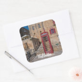 Sticker Carré Cabine téléphonique rouge à La Valette Malte (Enveloppe)