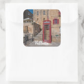 Sticker Carré Cabine téléphonique rouge à La Valette Malte (Sac)