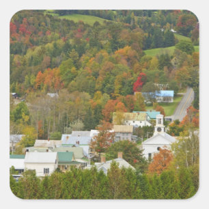 Sticker Carré Cabot, Vermont à l'automne. Royaume du Nord-Est.