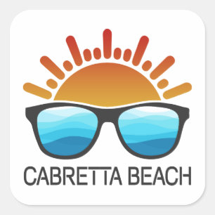 Sticker Carré Cabretta Beach Sapelo Island Georgia Lunettes de s